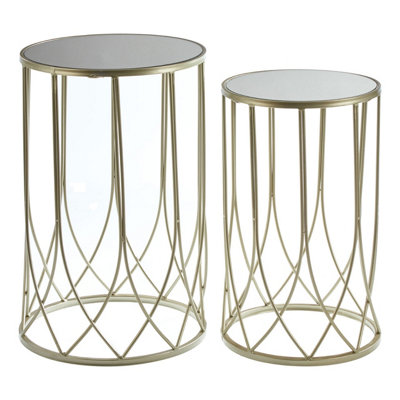 Premier Housewares Interiors By Premier Avantis Top Champagne Tables Black