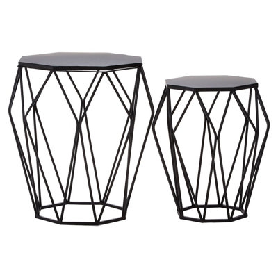 Premier Housewares Interiors By Premier Avantis Convex Tables Black