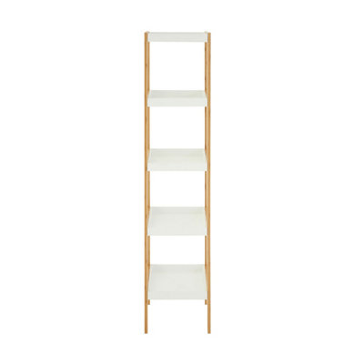 Orsina Contemporary Design Five Tiered White And Natural Shelf UnitVersatile Large Shelving UnitDurable Shelf from B&Q