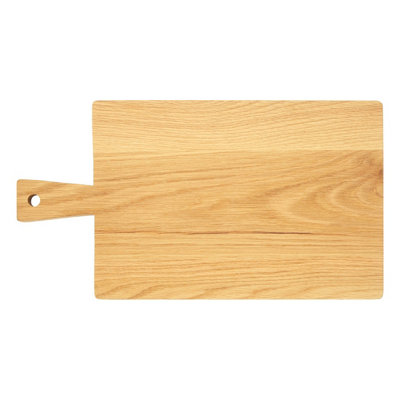 Orsina Large Oak Wood Paddle Chopping And Serving BoardDurable Wooden Cutting Board With Tapered Handle from B&Q