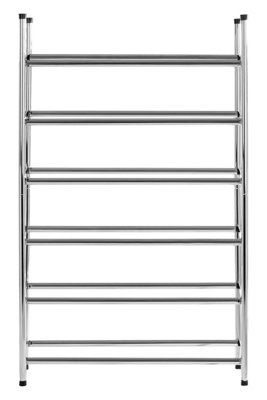 Orsina Sturdy 6-Tier Shoe Organizer RackChrome Finish Adjustable Shoe StandStacking Shoe Storage For 36 Pairs from B&Q