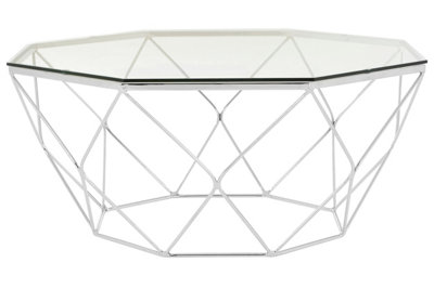 Orsina Allure Tempered Glass Chrome Coffee Table from B&Q
