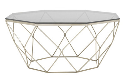 Orsina Allure Hexagon Coffee Table With Brushed Nickel Base from B&Q
