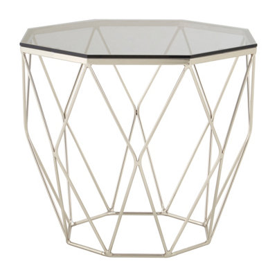Orsina Allure End Table With Brushed Nickel Base from B&Q