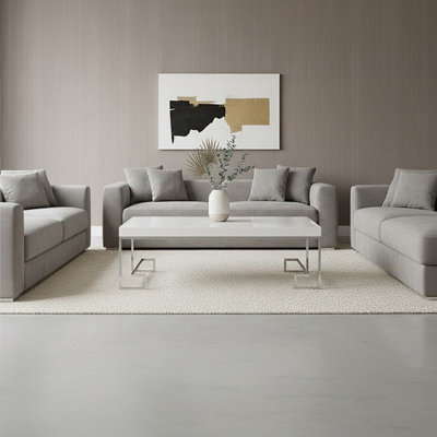 Orsina Allure Chrome Angled Legs Coffee Table from B&Q