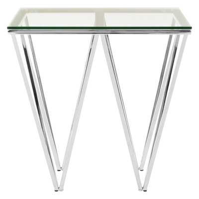 Orsina Allure Chrome End Table With Triangular Base from B&Q