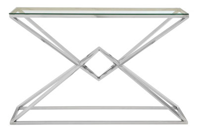 Orsina Allure Tempered Glass Rectangular Console Table from B&Q