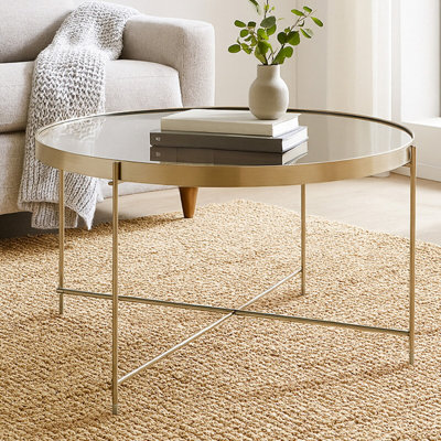 Orsina Allure Large Grey Mirror Side Table from B&Q