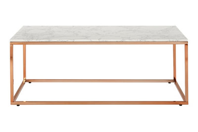 Premier Housewares Interiors By Premier Allure Rectangular Marble Coffee Table White