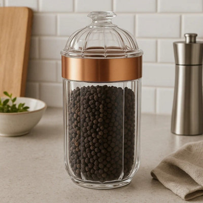 Orsina Large Rose Gold Acrylic CanisterSingle Canister from B&Q