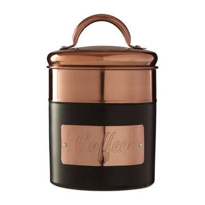 Orsina Prescott Charcoal And Copper Coffee Canister from B&Q