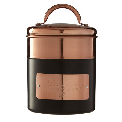 Premier Housewares Interiors By Premier Prescott Charcoal And Copper Sugar Canister 12Cm