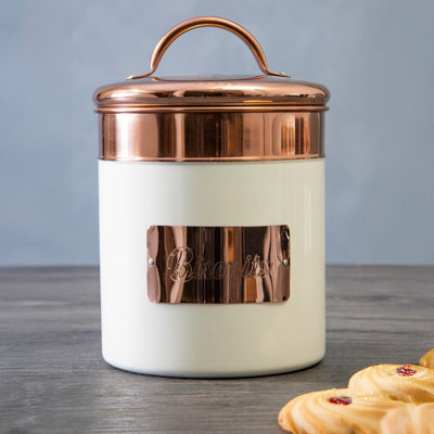 Orsina Prescott Cream And Copper Biscuit CanisterSingle Canister from B&Q