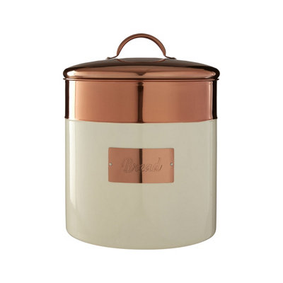 Orsina Prescott Cream And Copper Bread Bin from B&Q