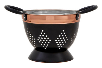 Orsina Prescott Small Charcoal And Copper Colander from B&Q