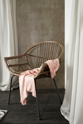 Orsina Grey Wash Natural Rattan ChairRustless Rattan ChairEasy Cleaning Rattan Armchair from B&Q