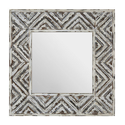 Orsina Lombok Natural Wood Frame Wall Mirror from B&Q