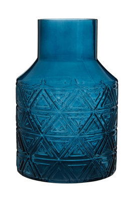 Orsina Dakota Blue Elegant Glass Vase from B&Q