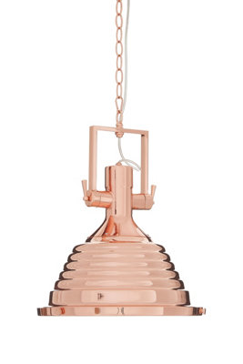 Orsina Medium Copper Pendant LightIndustrial Ceiling Light With Glass BaseVintage Copper Finish Iron Pendant
