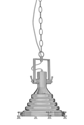 Orsina Small Chrome Pendant LightCeiling Light With Reflective FinishTough Iron Construction & Glass Base from B&Q