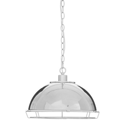 Orsina Chrome Pendant Light With Wire Grille & Chain Suspension,tough Iron Build Lamp,decorative Ceiling Light from B&Q