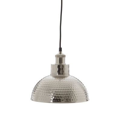 Orsina Hammered Effect Pendant Light With Silver Iron Shade,ceiling Light With Champagne Metal Canopy,pendant Lamp from B&Q