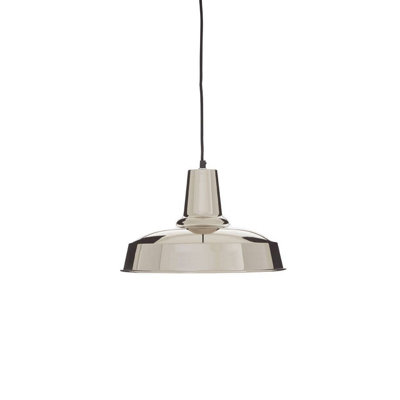 Orsina Deep Plate Pendant Light With Silver Iron Shade,ceiling Light,pendant Light With Black Suspension Wire from B&Q