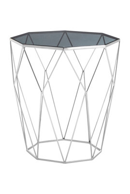 Orsina Shalimar Octagonal Silver Side Table from B&Q