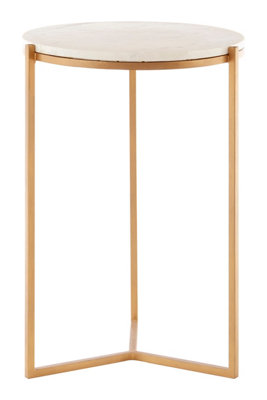 Orsina Shalimar Marble And Gold Round Table from B&Q
