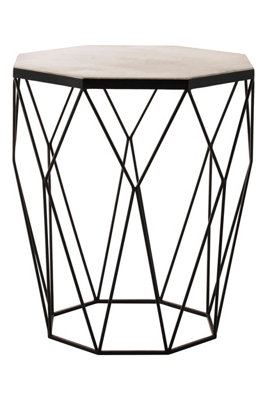 Orsina Shalimar Octagon Matte Black Side Table from B&Q