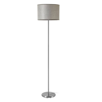 Orsina Elegant Grey Waffle Effect Shade Floor LampSturdy And Sleek Bedroom LampVersatile Livingroom Lamp from B&Q
