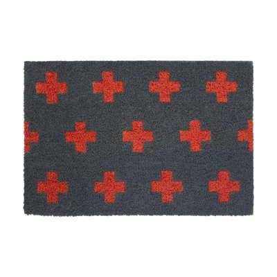 Orsina Neon Crosses Modern Style Doormat from B&Q