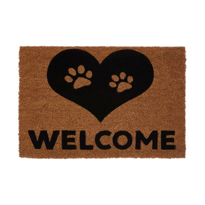 Orsina Paw Heart Printed Coir Doormat