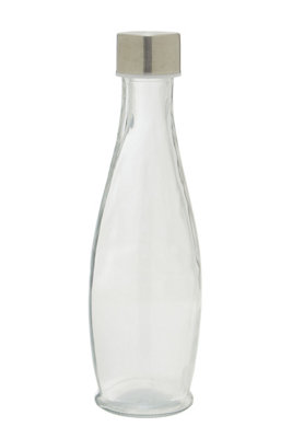 Orsina Rustic Dayla Clear Glass 550Ml Bottle With Metal Lid, Elegant Water Bottle, Borosilicate Glass Bottle