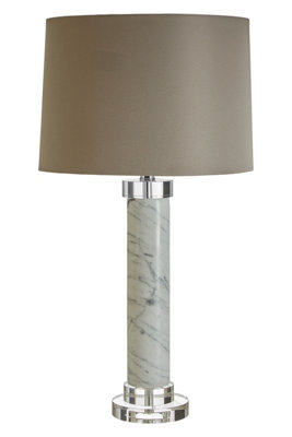 Orsina Ursina Table LampGreyStoneMetalTextile from B&Q