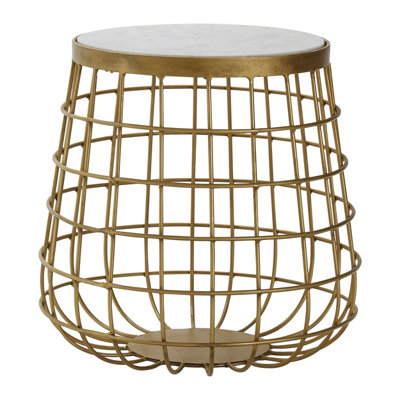 Orsina Nirav White Marble Top Side Table from B&Q