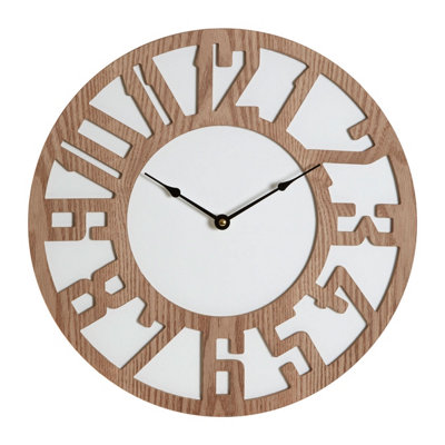 Orsina Vitus Carved Wood Wall Clock from B&Q