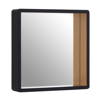 Orsina Trosa Medium Black Wall Mirror With Gold Edge from B&Q