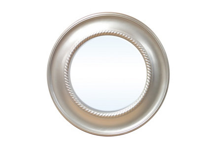 Orsina Champagne Round Wall Mirror With Rope MotifDecorative Circle MirrorVintage Mirror With Fluted Edges from B&Q