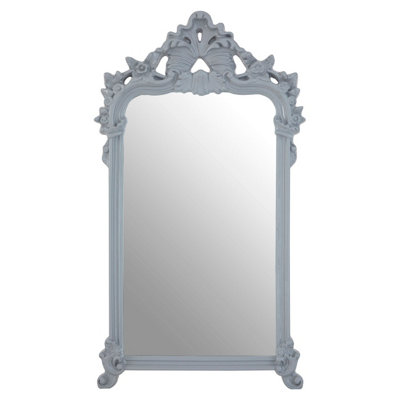 Orsina Grey Wall Mirror With Decorative Crest,rectangular Wall Mirror With Rounded Shoulders,modern Hallway Mirror from B&Q