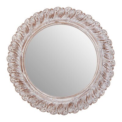 Orsina Plume Antique Grey Acanthus Leaf Wall Mirror from B&Q