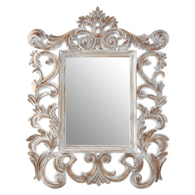 Orsina Antique Grey Fleur-De-Lis Wall Mirror,weathered Hanging Mirror With Bevelled Frame,perfect For Gifting from B&Q