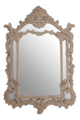 Orsina Vasari Wall MirrorGreyWoodGlassSynthetic from B&Q