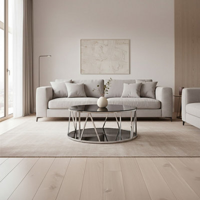 Orsina Modern Round Chrome Finish Coffee TableElegant Design Decorative Coffee TableDurable Modern Coffee Table from B&Q