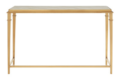 Orsina Elegant Rectangular Console TableMarble Top Console Table For LivingroomGold Design Hallway Table from B&Q