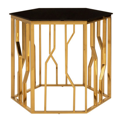 Orsina Contemporary Hexagonal Side TableSturdy Metal Side Table For LivingroomHexagonal Design Bedside Table from B&Q