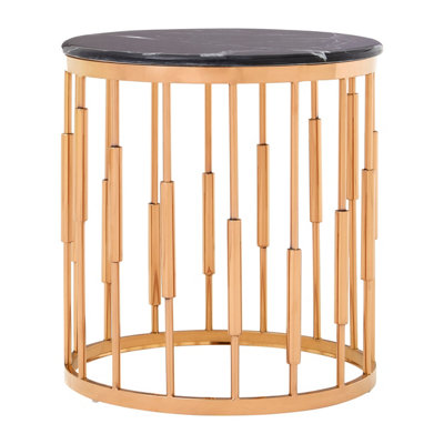 Orsina Functional Round Copper Finish Side TableLuxury Modern Side Table For LivingroomSturdy Bedside Table from B&Q