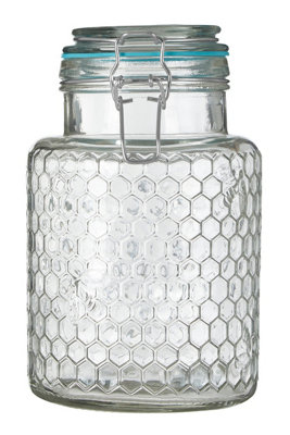 Orsina Apiary Blue Seal Small Glass Jar from B&Q