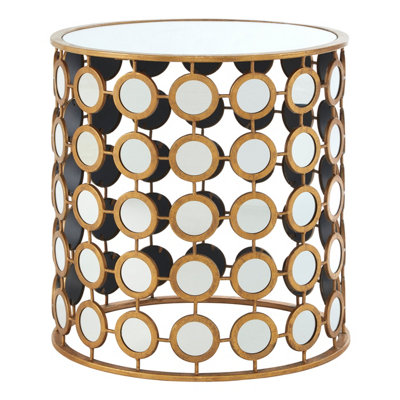 Orsina Reflective Gold Finish Mirror Side TableDurable Small Lounge TableSturdy Small Bedside Table For Bedroom from B&Q