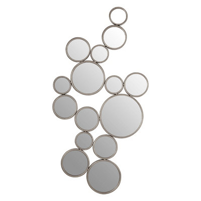Orsina Zariah Large Silver Multi Circle Wall Mirror from B&Q